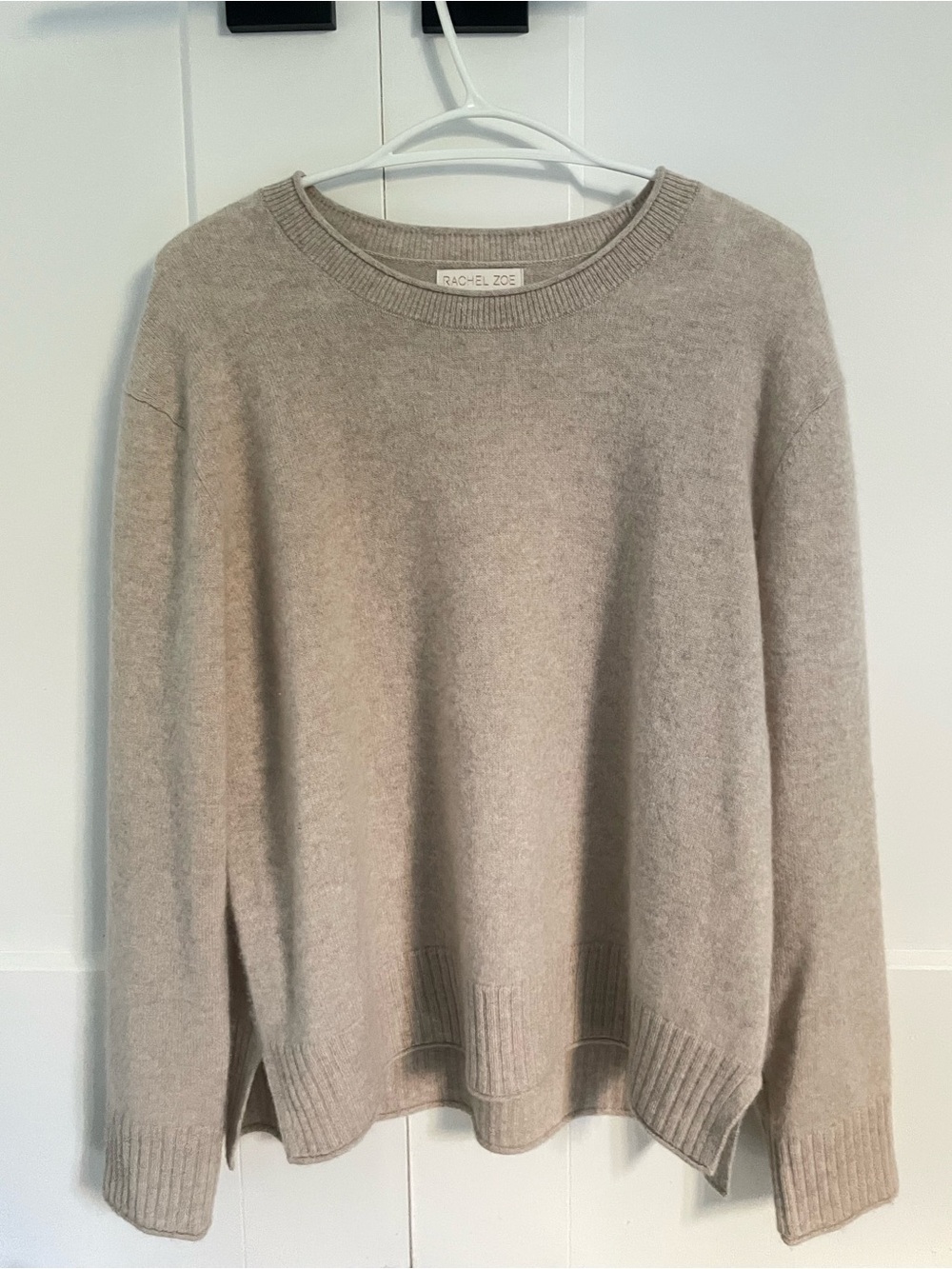rachel zoe oatmeal knit crewneck sweater size large